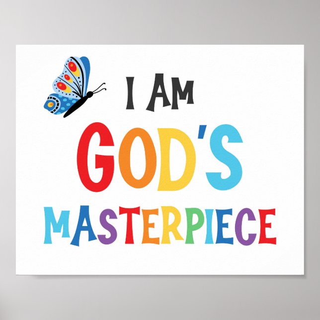 I Am God's Masterpiece Kids Bible Verse Poster (Front)
