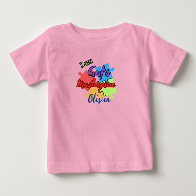  I Am God's Masterpiece personalized baby t-shirt (Front)