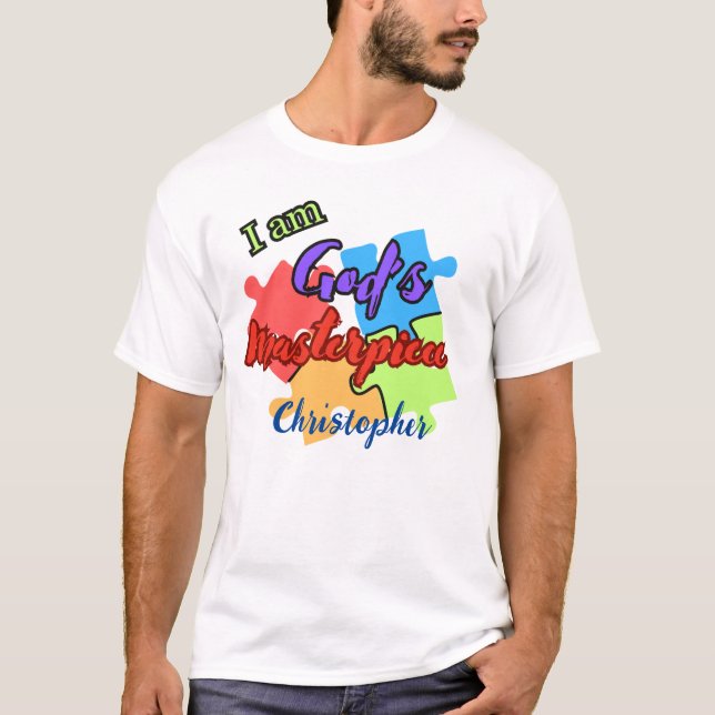 "I Am God's Masterpiece" personalized T-shirt (Front)