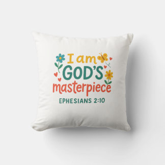 I am God's Masterpiece Throw Pillow