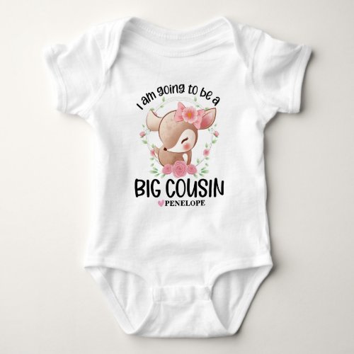 I am Going to be a Big Cousin Cute Fawn Baby Bodysuit
