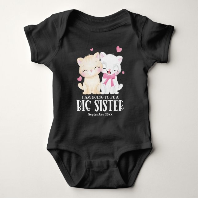 I Am Going To Be A Big Sister Baby Announcement Baby Bodysuit (Front)