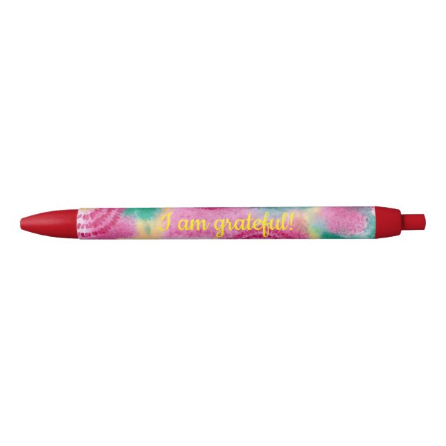 I am grateful, abstract watercolor circle patterns pen (Front)