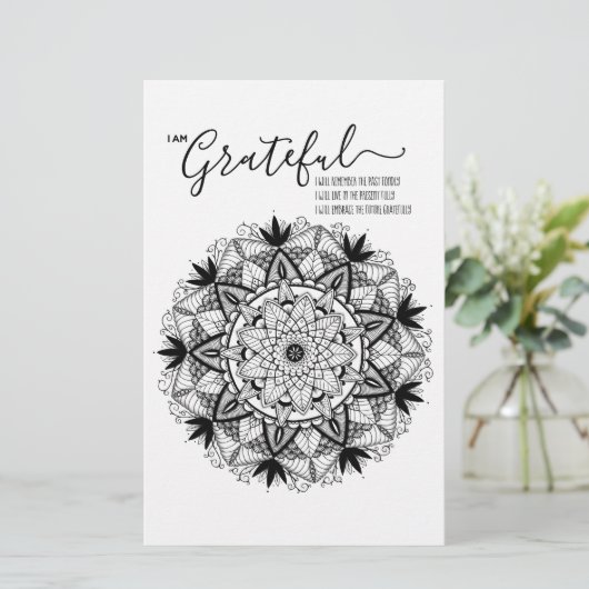 I AM Grateful Affirmation and Intention Mandala (Standing Front)