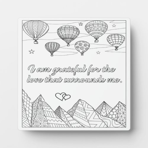 I Am Grateful for Love Coloring Photo Display Plaque