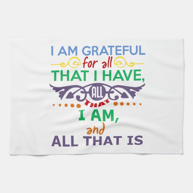 I Am Grateful Kitchen Towel (Horizontal)