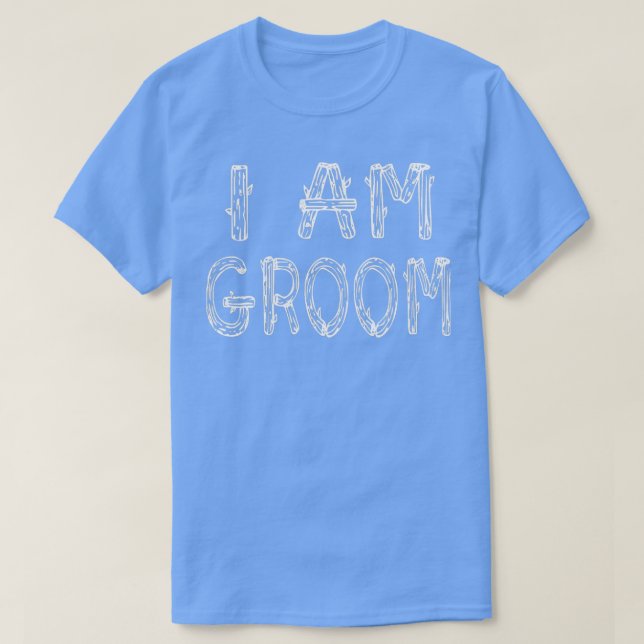 I AM GROOM Mens Funny Bachelor Party Shirt Royal B (Design Front)