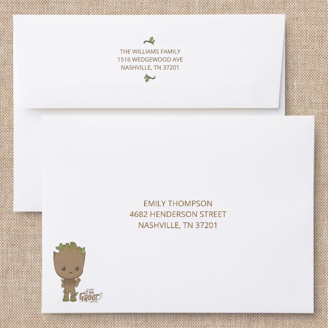 I am Groot | 1st Birthday Addressed Envelopes (Linen)