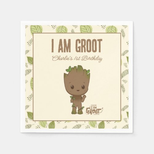I am Groot | 1st Birthday Napkins