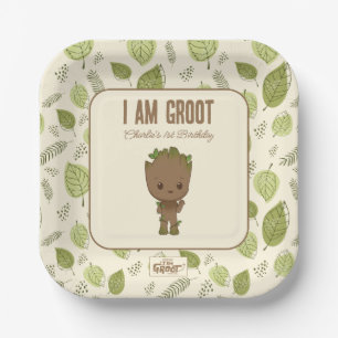 I am Groot   1st Birthday Paper Plates