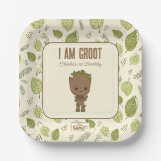 I am Groot | 1st Birthday Paper Plates