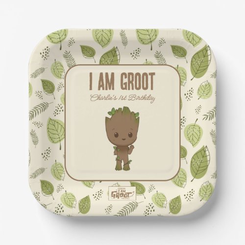 I am Groot | 1st Birthday Paper Plates