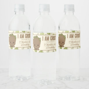 I am Groot   1st Birthday Water Bottle Label