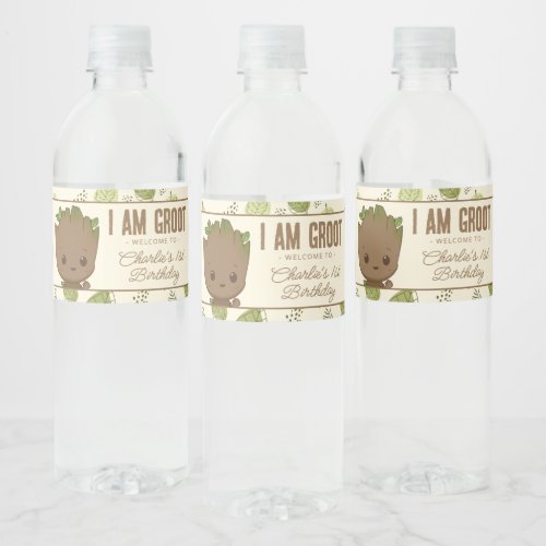 I am Groot | 1st Birthday Water Bottle Label