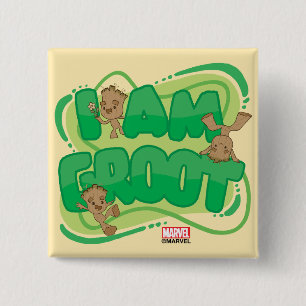 I Am Groot Character Art Text Button