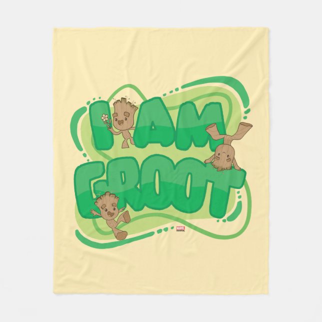 I Am Groot Character Art Text Fleece Blanket (Front)