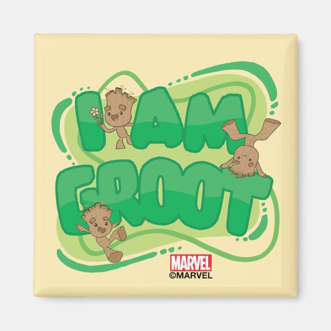 I Am Groot Character Art Text Magnet (Front)