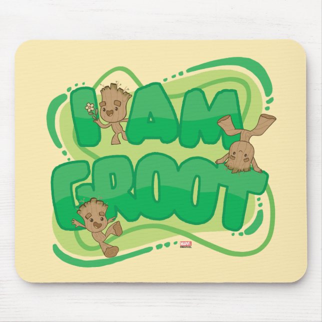 I Am Groot Character Art Text Mouse Pad (Front)