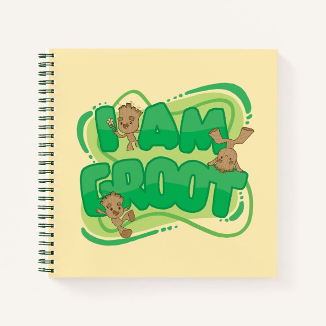 I Am Groot Character Art Text Notebook (Front)