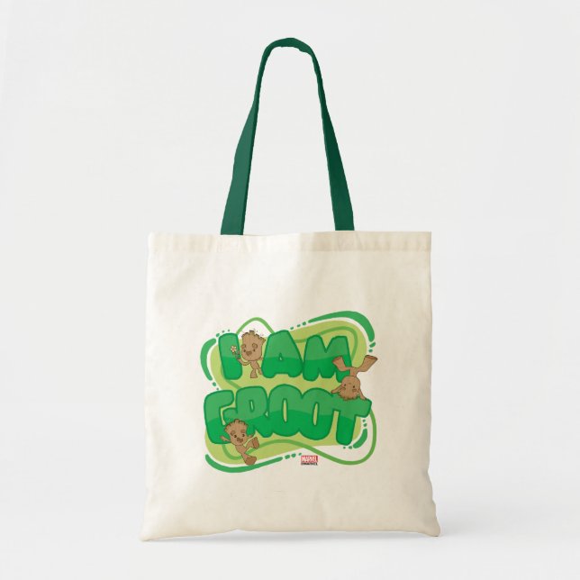 I Am Groot Character Art Text Tote Bag (Front)