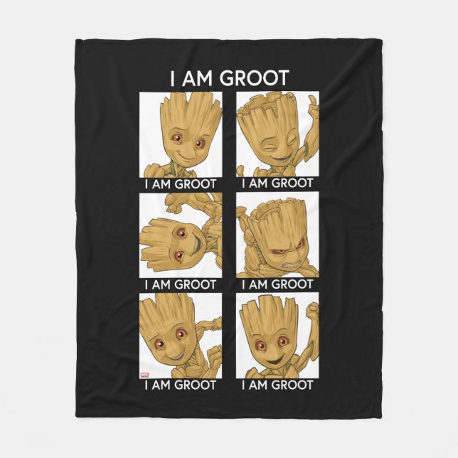 I Am Groot Mood Chart Fleece Blanket (Front)