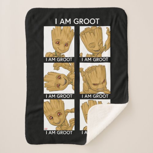 I Am Groot Mood Chart Sherpa Blanket