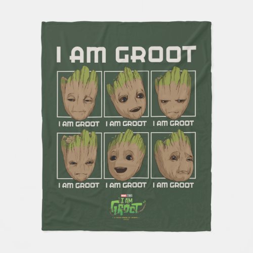 I Am Groot Moods Fleece Blanket