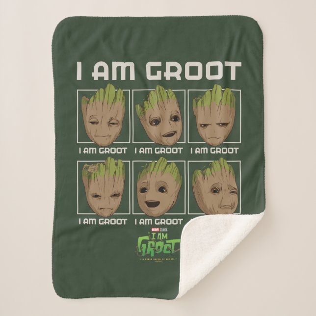 I Am Groot Moods Sherpa Blanket (Front)