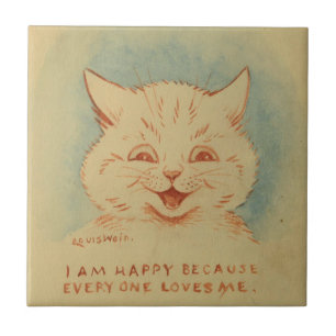 I Am Happy Because Everyone Loves Me (Cute Kitten) Ceramic Tile