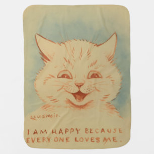 I Am Happy Because Everyone Loves Me (Ginger Cat) Baby Blanket