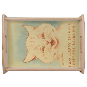 I Am Happy Because Everyone Loves Me (Ginger Cat) Serving Tray