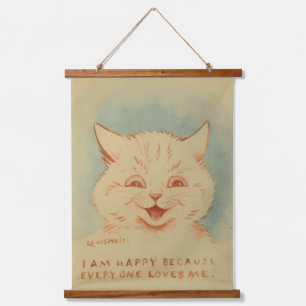 I Am Happy Because Everyone Loves Me (Louis Wain) Hanging Tapestry