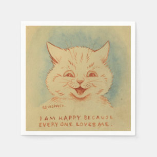 I Am Happy Because Everyone Loves Me (Smiling Cat) Napkins