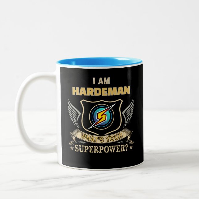 I Am HARDEMAN What's Your Superpower Two-Tone Coffee Mug (Left)