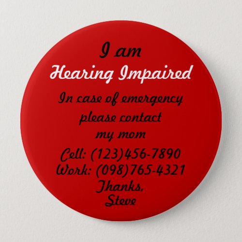 I am Hearing Impaired Button