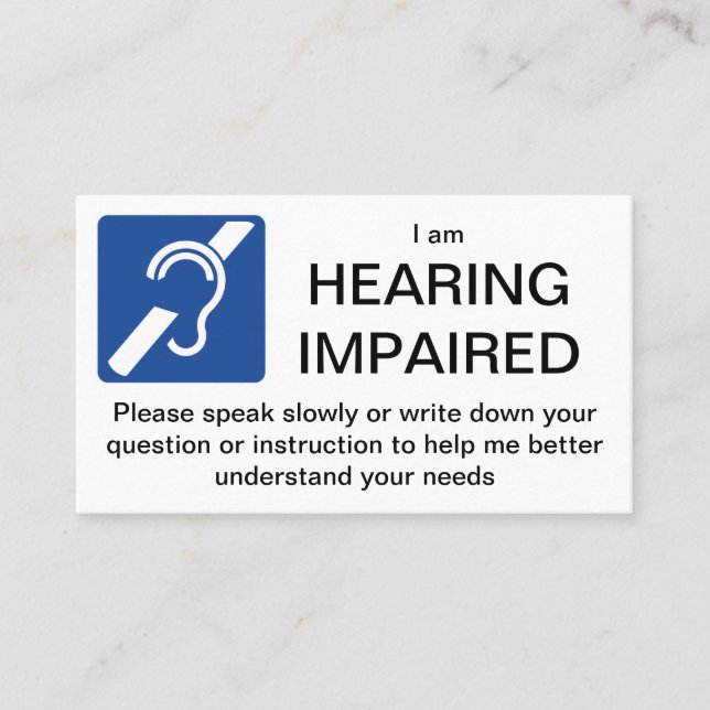 I AM HEARING IMPAIRED, Cards (Front)