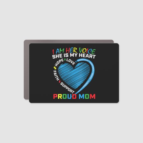 I am her voice she is my heart Autism awareness cl Car Magnet