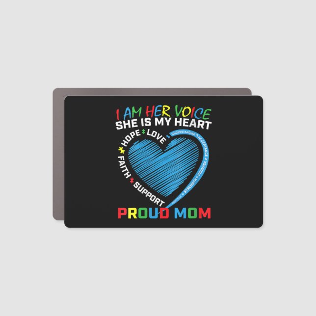 I am her voice she is my heart Autism awareness cl Car Magnet (Front)