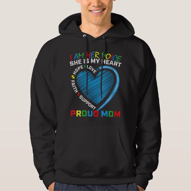 I am her voice she is my heart Autism awareness cl Hoodie (Front)