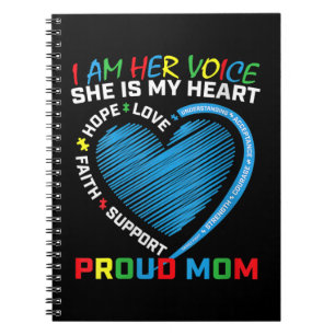 I am her voice she is my heart Autism awareness cl Notebook