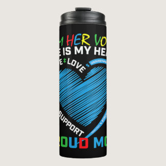 I am her voice she is my heart Autism awareness cl Thermal Tumbler