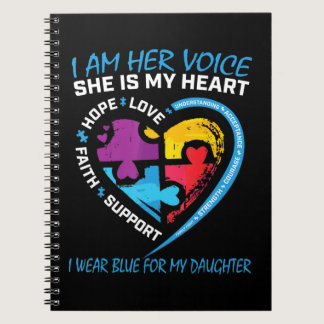 I am her voice she is my heart I wear blue for my  Notebook
