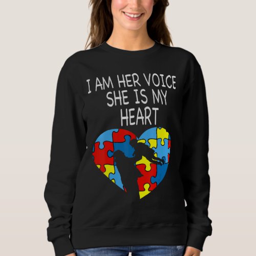 I Am Her Voice She Is My Heart Tee Autism Awarenes
