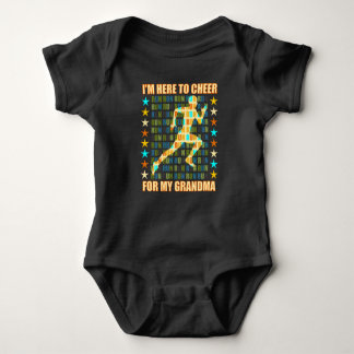 I Am Here To Cheer For My Grandma - Runner Support Baby Bodysuit
