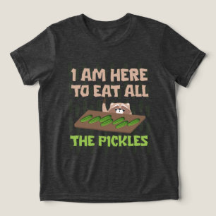 i am here to eat all the pickles Raccoon funny T- Tri-Blend Shirt