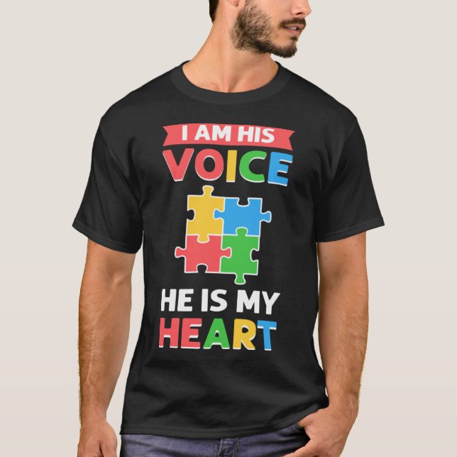 I Am His Voice Autistic Kid Autism Support Autism  T-Shirt (Front)