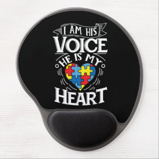 I Am His Voice He Is My Heart Autism Awareness Gel Mouse Pad