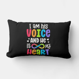 I Am His Voice He Is My Heart Autism Awareness Pre Lumbar Pillow