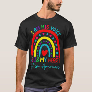 I Am His Voice He Is My Heart Autism Awareness Rai T-Shirt
