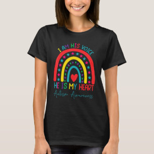 I Am His Voice He Is My Heart Autism Awareness Rai T-Shirt